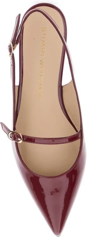 Stuart Weitzman Bordeaux Slingback Sandalen in Lakleer