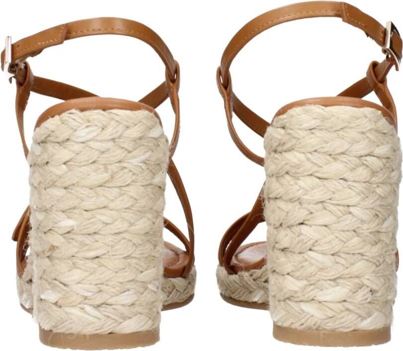 Stuart Weitzman Bruin Leren Sleehak Sandalen