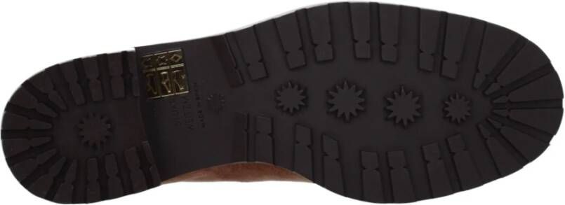 Stuart Weitzman Bruine Leren Enkellaarzen Vetersluiting