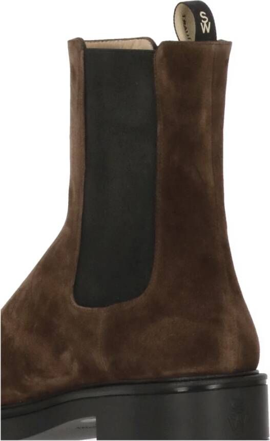 Stuart Weitzman Bruine Suède Leren Enkellaarzen