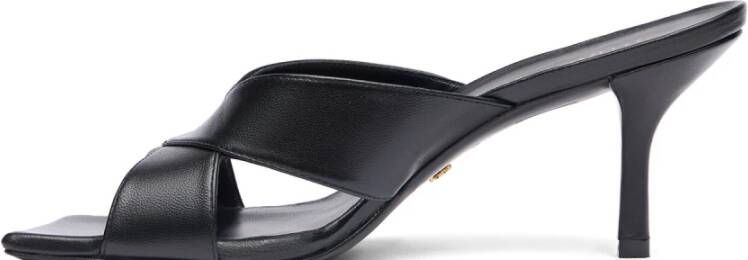 Stuart Weitzman Carmen 75 Slide Moderne vierkante neus slide Black Dames