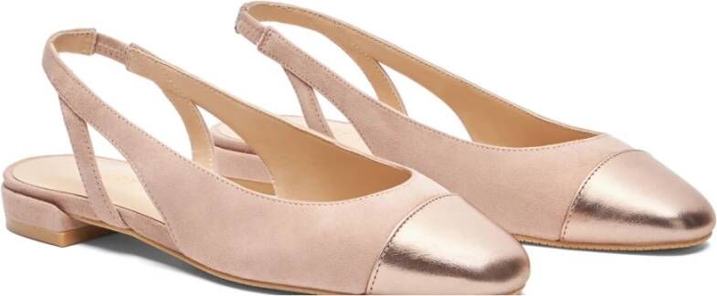 Stuart Weitzman Contrast Teenkap Slingback Platte Pink Dames