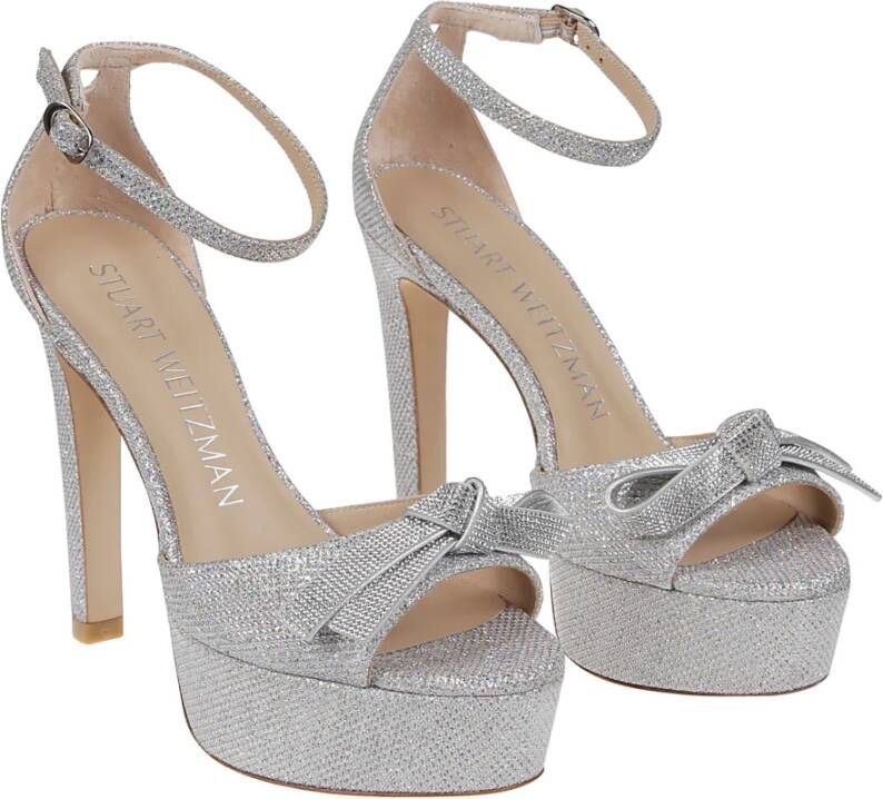 Stuart Weitzman Crystal DiscoPlatform Mega Bow Sandalen