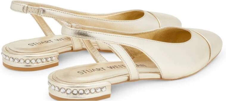 Stuart Weitzman Crystal Slingback Ballet Flat Yellow Dames