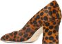 Stuart Weitzman Gebeeldhouwde blokhakpumps Brown Dames - Thumbnail 3