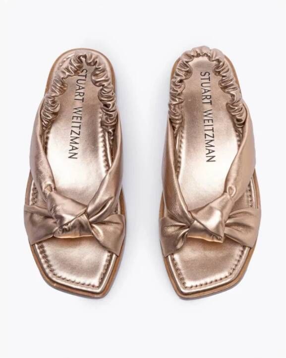 Stuart Weitzman Elegante leren sandalen met gedrapeerde bandjes