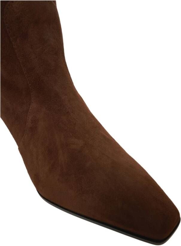 Stuart Weitzman Elegante Marrone Enkellaarzen voor Vrouwen