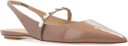 Stuart Weitzman Emilia Pearlita slingback platte schoenen Beige Dames