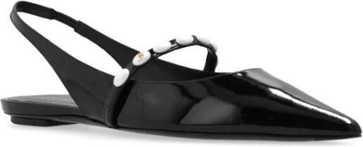 Stuart Weitzman Emilia Pearlita slingback platte schoenen Black Dames