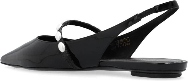 Stuart Weitzman Emilia Pearlita slingback platte schoenen Black Dames