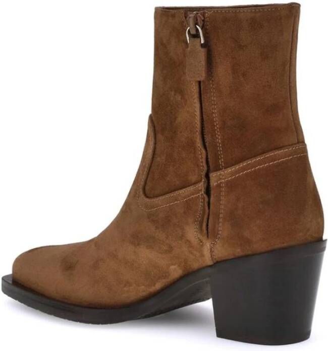 Stuart Weitzman Enkellaarsjes met amandelvormige neus en blokhak