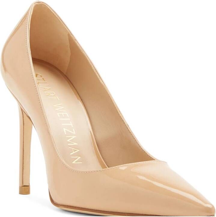 Stuart Weitzman Extravagante Puntige Pomp Beige Dames