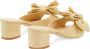 Stuart Weitzman Loveknot Blok Slide Raffia Sandalen Beige Dames - Thumbnail 3