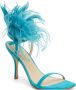 Stuart Weitzman Plume 100 Sandaal met Veren Details Blue Dames - Thumbnail 2