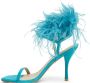 Stuart Weitzman Plume 100 Sandaal met Veren Details Blue Dames - Thumbnail 3