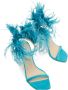 Stuart Weitzman Plume 100 Sandaal met Veren Details Blue Dames - Thumbnail 4