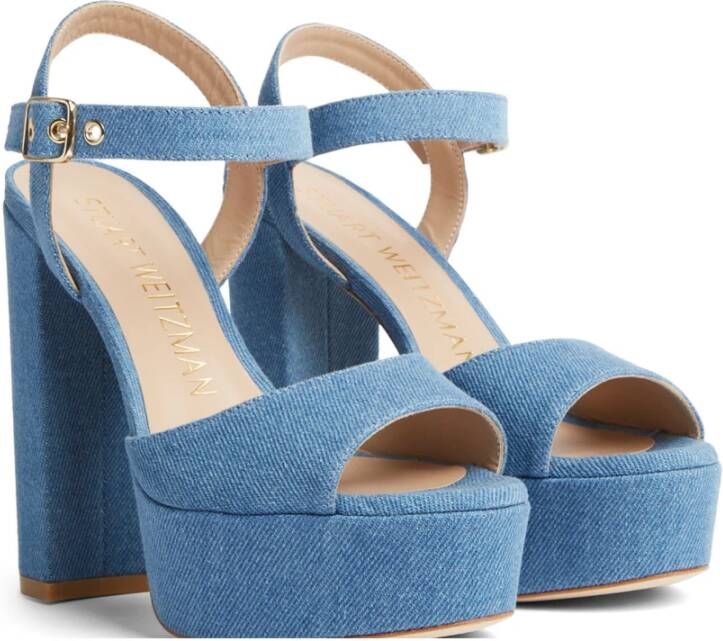 Stuart Weitzman Flat Sandals Blauw Dames