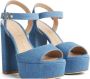 Stuart Weitzman Gedurfd Denim Platform Sandaal Blue Dames - Thumbnail 2