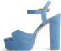 Stuart Weitzman Gedurfd Denim Platform Sandaal Blue Dames - Thumbnail 3