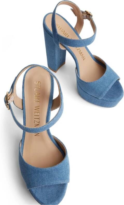 Stuart Weitzman Flat Sandals Blauw Dames
