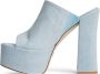 Stuart Weitzman Vintage Denim Platform Slide Blue Dames - Thumbnail 3