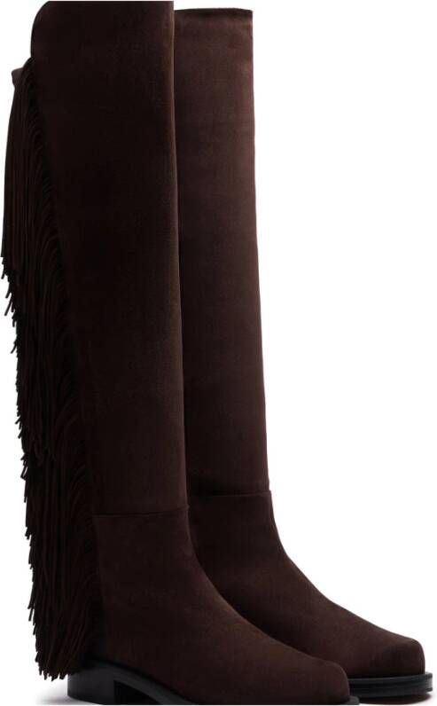 Stuart Weitzman Gedurfde Kristalfranjestart Brown Dames