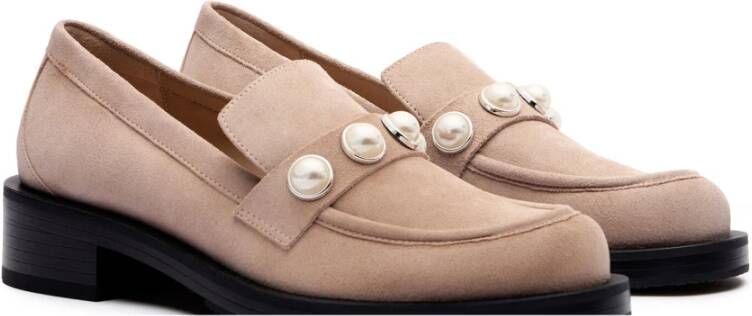 Stuart Weitzman Gedurfde Parel Loafer Beige Dames