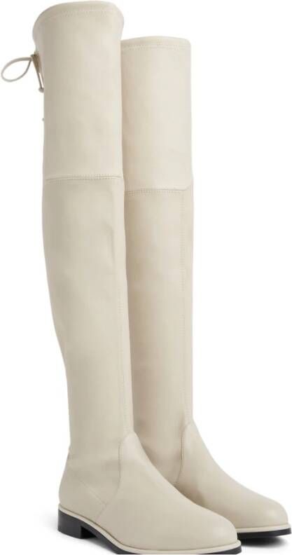 Stuart Weitzman Gedurfde Stretch Over-de-Knie Laars Beige Dames