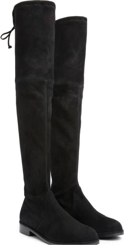 Stuart Weitzman Gedurfde Stretch Over-de-Knie Laars Black Dames