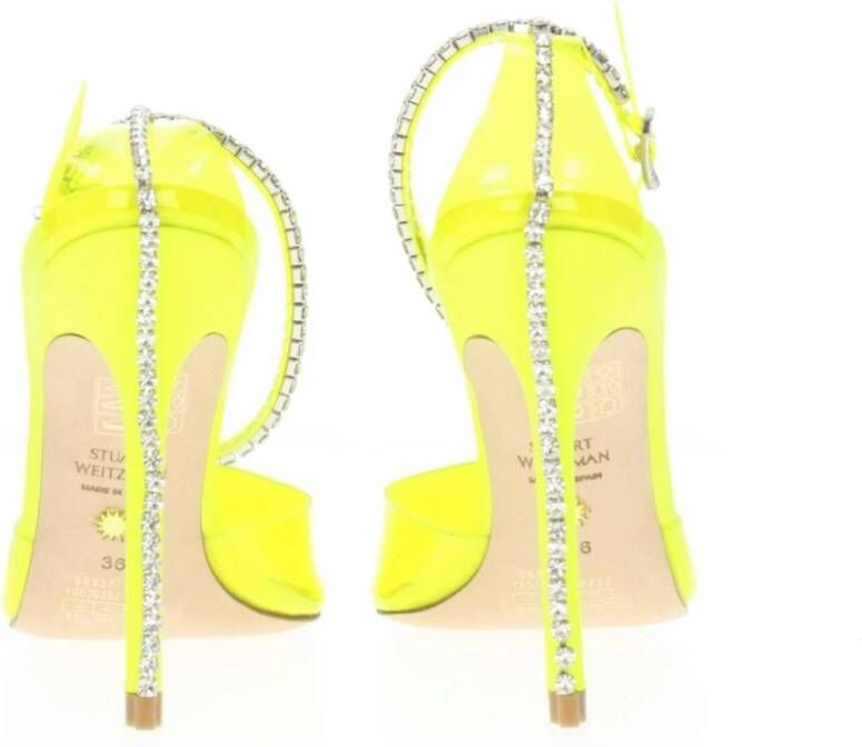 Stuart Weitzman Gele PVC Rhinestone Sandaal