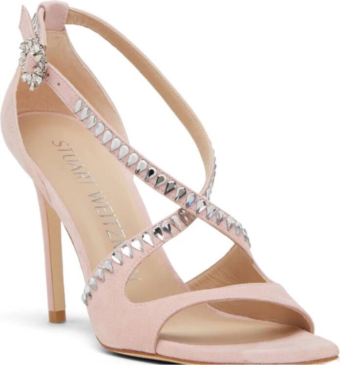 Stuart Weitzman Gemcut 100 Cut-Out Sandal Roze Dames