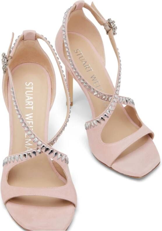 Stuart Weitzman Gemcut 100 Cut-Out Sandal Roze Dames