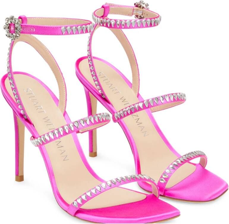 Stuart Weitzman Gemcut 100 Strappy Sandal Roze Dames