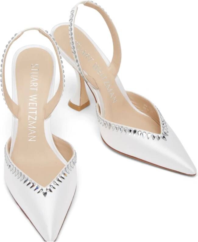 Stuart Weitzman Gemcut Xcurve 100 Slingback Pump Wit Dames