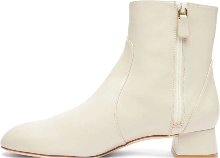 Stuart Weitzman Gepolijste Almond Toe Bootie Beige Dames