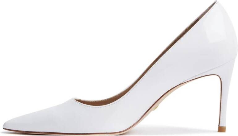 Stuart Weitzman Gepolijste minimalistische pump White Dames