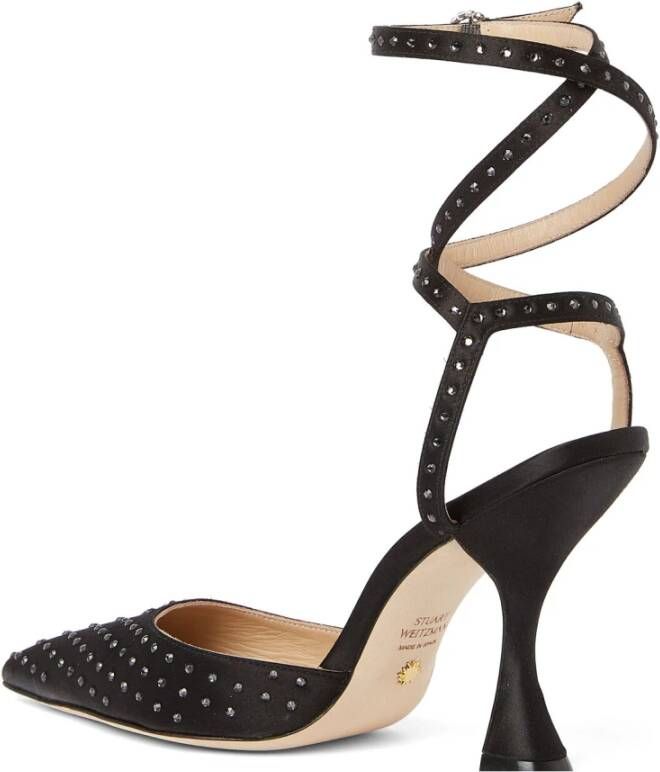 Stuart Weitzman Glam Xcurve 100 wikkelPumps Zwart Dames