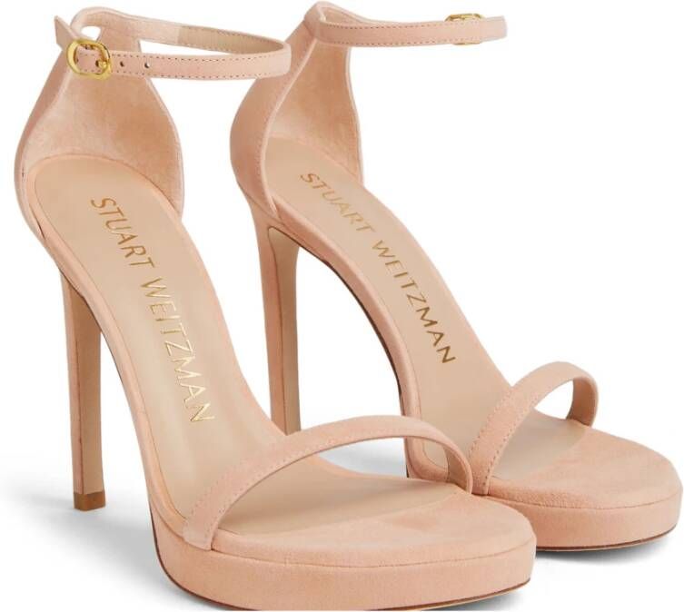 Stuart Weitzman Glamoureuze Nudist Disco Hoge Hak Sandalen Beige Dames