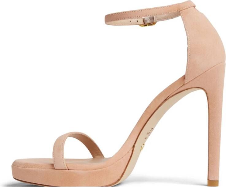 Stuart Weitzman Glamoureuze Nudist Disco Hoge Hak Sandalen Beige Dames