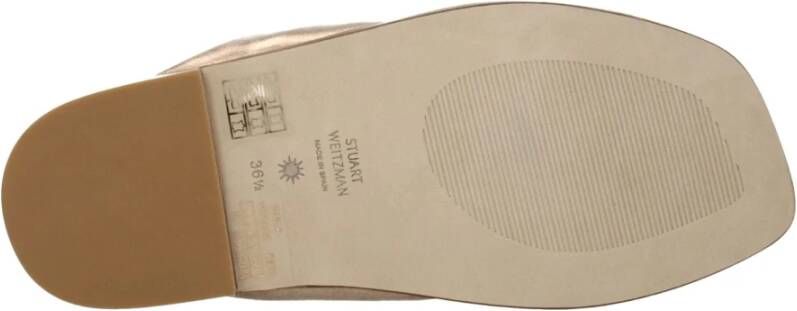 Stuart Weitzman Gouden leren sandaal casual stijl