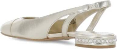 Stuart Weitzman Gouden leren slingback platte schoenen Beige Dames