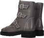 Stuart Weitz Grijze Beaded Leren Enkellaarzen met Gesp - Thumbnail 2