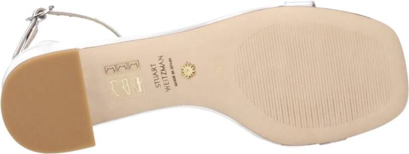 Stuart Weitzman Grijze Leren Platte Sandalen