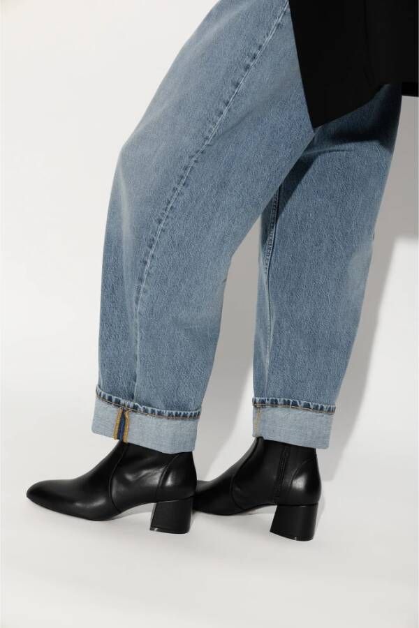 Stuart Weitzman Flareblock Zip Bootie Hak Enkellaarzen White Dames - Foto 6