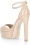 Stuart Weitzman Bruin Leren Plateau Sandalen Beige Dames - Thumbnail 6