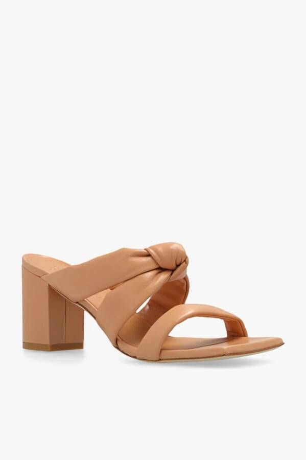 Stuart Weitzman Luxe Knoop Blok Slide Sandaal Black Dames - Foto 7
