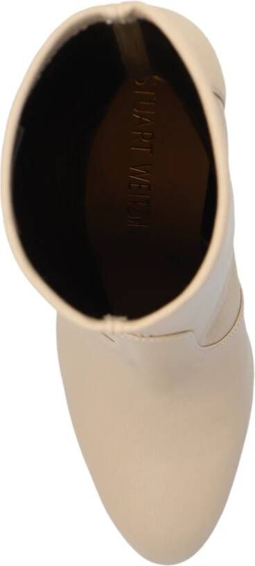 Stuart Weitzman Hoge enkellaarsjes met hak 'Lxecrve' Beige Dames