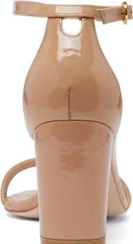 Stuart Weitzman Huid roze lederen nudistcurve sandalen Beige Dames