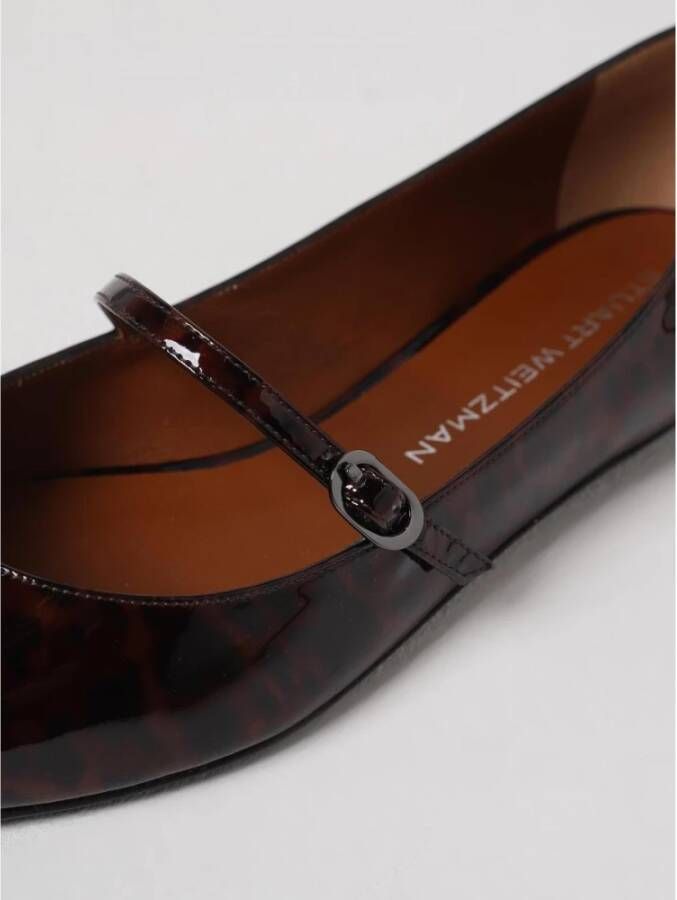 Stuart Weitzman Klassieke bruine lakleren ballerina`s