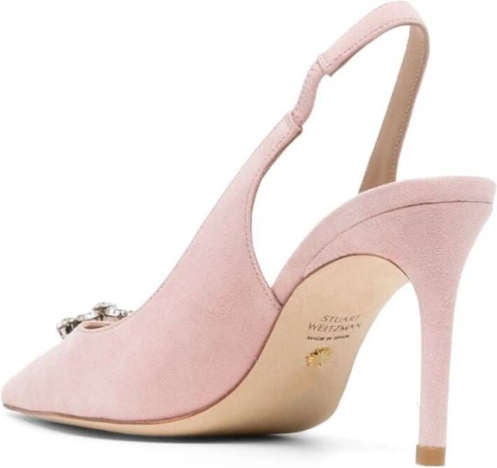 Stuart Weitzman Kristallen Bloem Sandalen Pink Dames